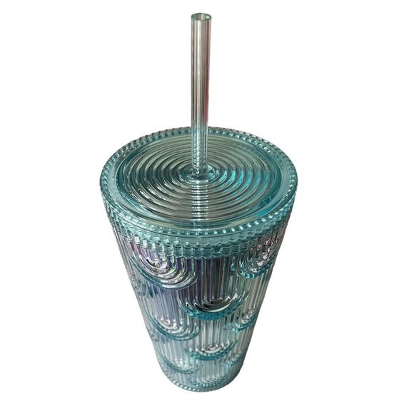 NEW Starbucks 2022 Iridescent Aqua Mermaid Scale Siren Tumbler Grande 16 oz - Picture 5 of 5